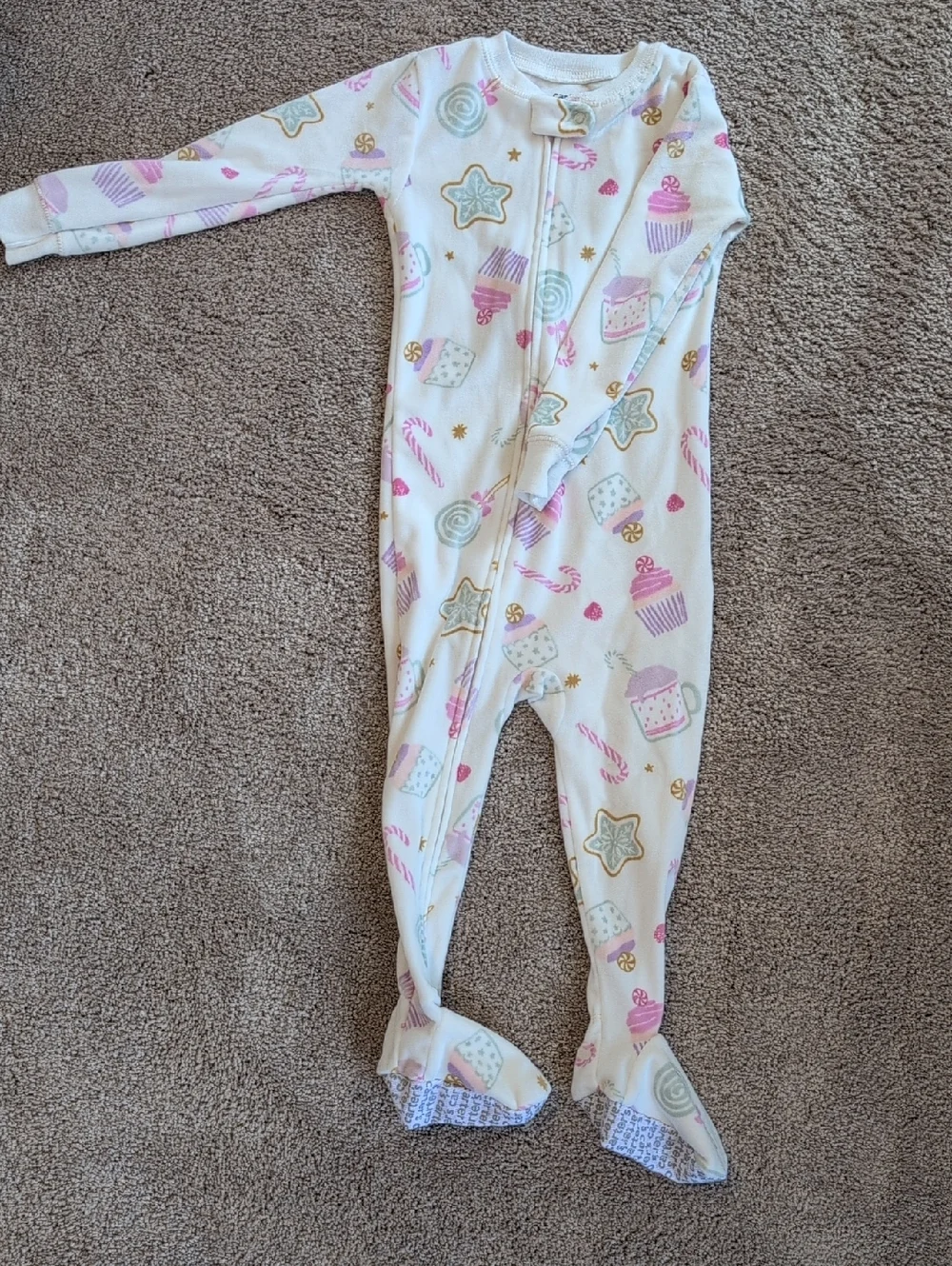 2t Girls Footie Zip Fleece Jammies Bundle (6 Pieces)